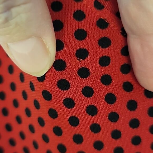 Beautiful Red & Black Polka-dot Blouse By Chico's - Picture 4 of 5